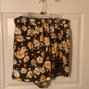 Black/yellow floral shorts